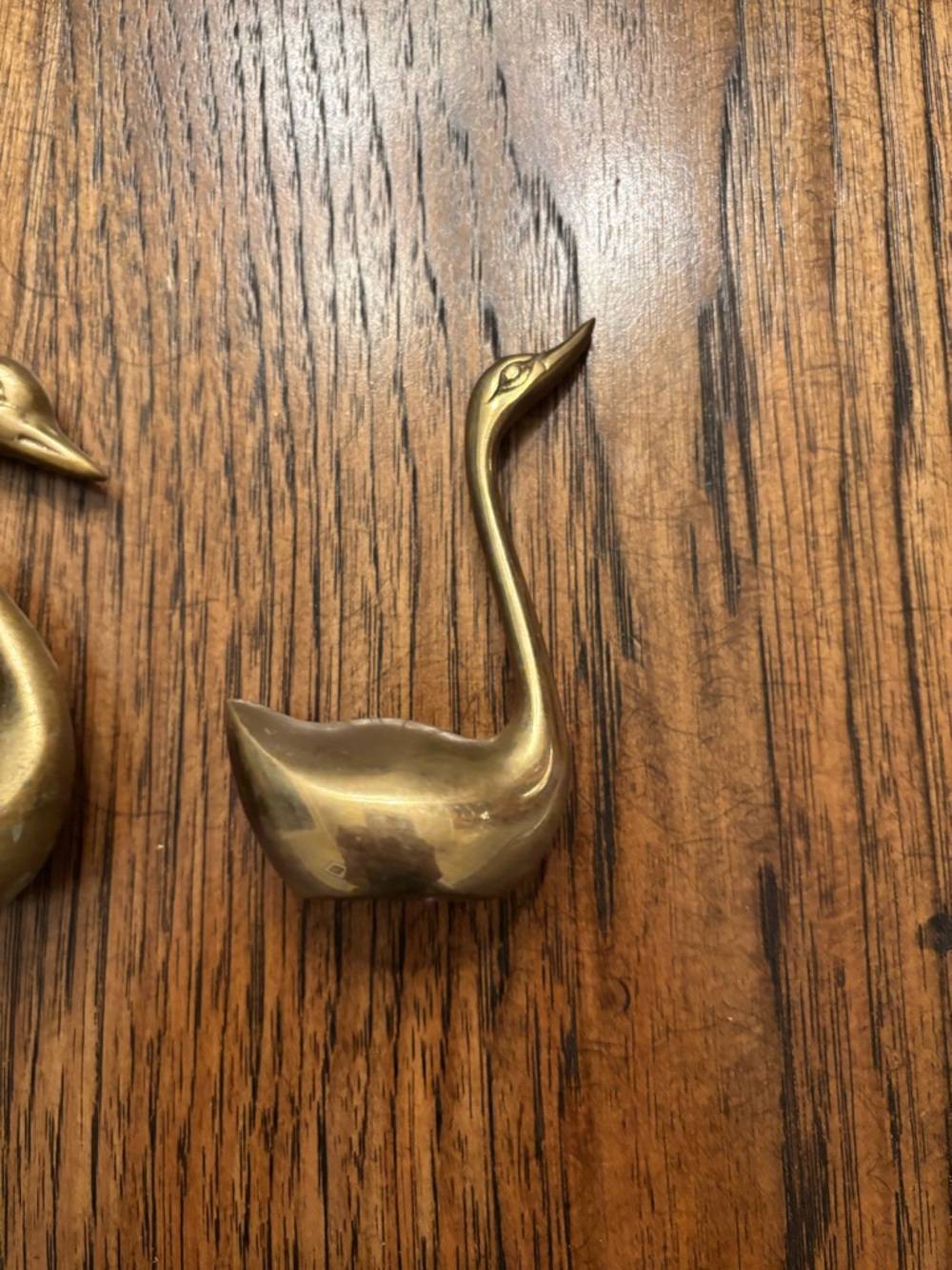 Vintage Solid Brass Swan Duck Family Set Mid Century Hollywood Regency Decor - Picture 9 of 16